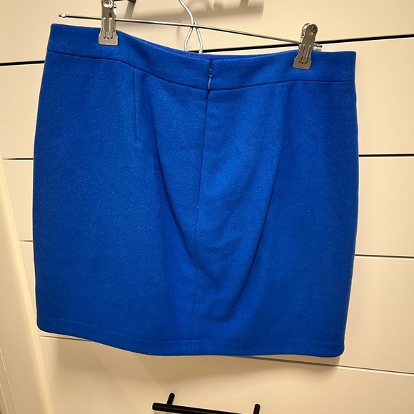 J. Crew Blue Wool Mini Skirt - Picture 2 of 3